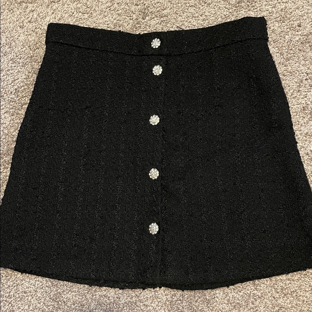 H&M Black tweed mini skirt